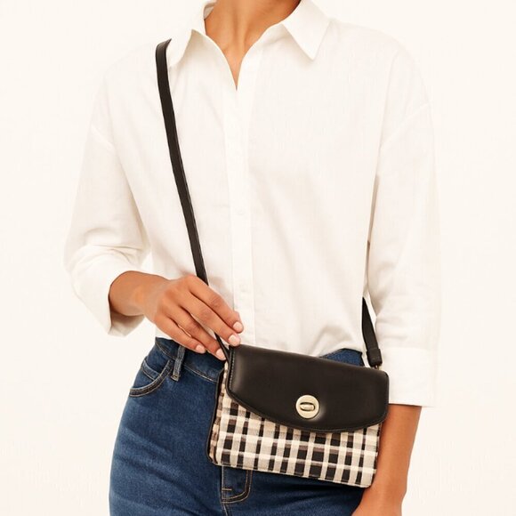 Spartina 449 Handbags - Spartina 449 Simone Phone City Market Crossbody Linen & Leather Bag